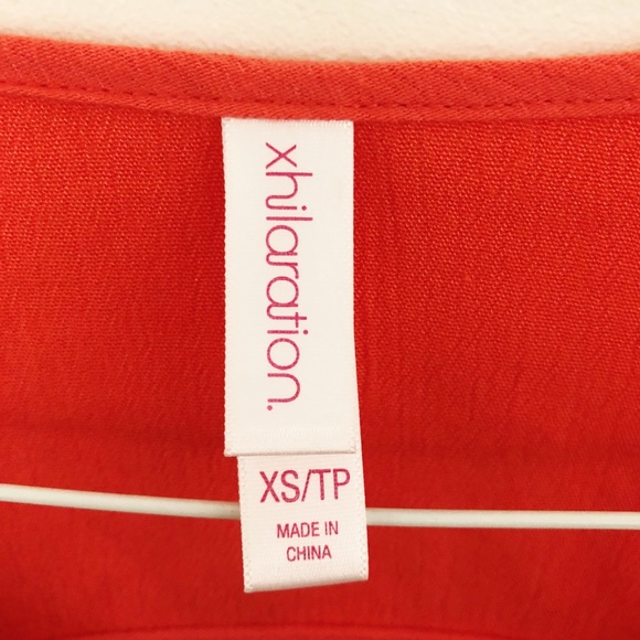 Orange/Red Xhilaration Dress w/ Navy Embroidery - Picture 3 of 3